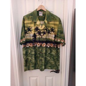 Nwot Men's Vintage Hawaiian Togs Vibrant Green Vacation Button Shirt W Pocket XL
